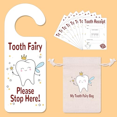 Tooth Fairy Bag Set - 1 Bag 1 Door Hanger 35 Receipts