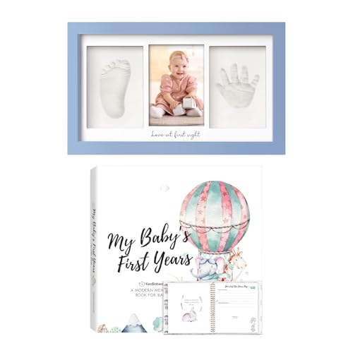 KeaBabies Baby Hand and Footprint Kit with First 5 Years Memory Book