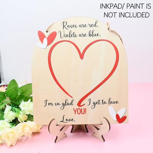 DIY Baby First Valentine Footprint Sign with Roses 1