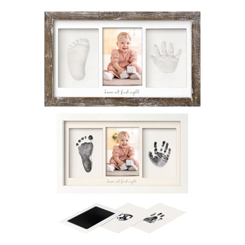 KeaBabies Baby Handprint Footprint Kit Frame - Duo Keepsake