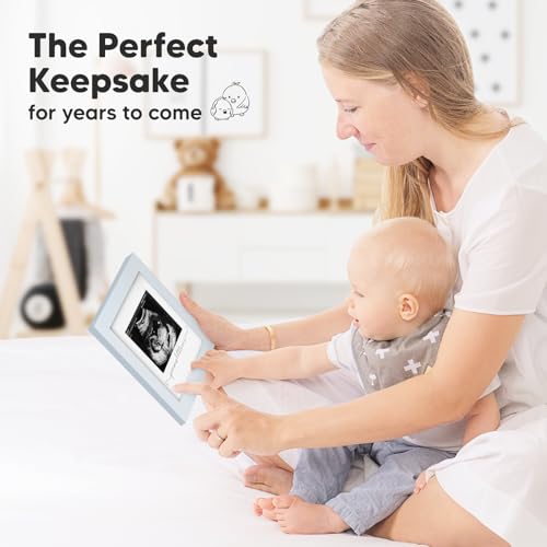 KeaBabies Baby Sonogram Picture Frame - Mist Blue 1