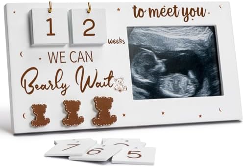 YLOVAN Baby Countdown Calendar Frame with Ultrasound Picture
