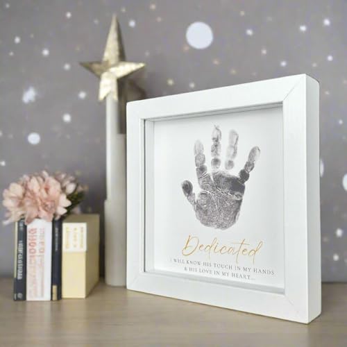 White Shadowbox Frame 6x6 for Baby Dedication Keepsakes 1