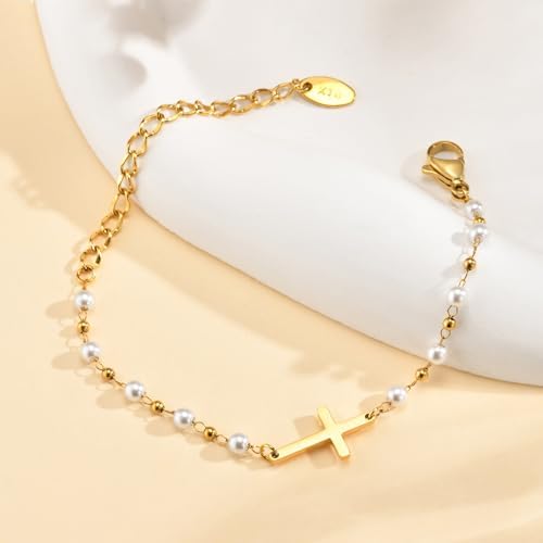 MEALGUET Baby Baptism Cross Bracelet Gift