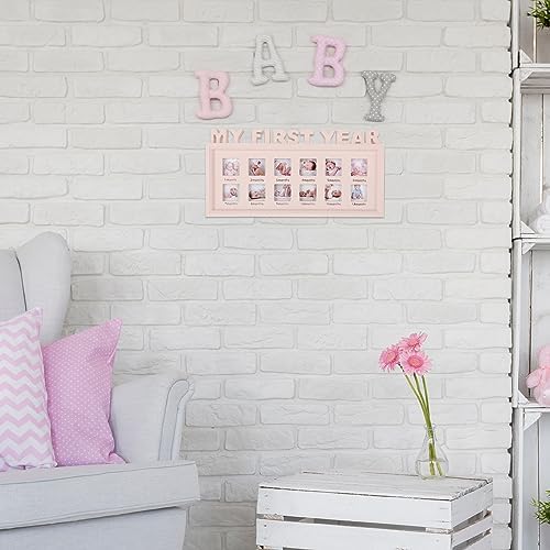Thyle First Year Baby Picture Frame with Monthly Slots Pink