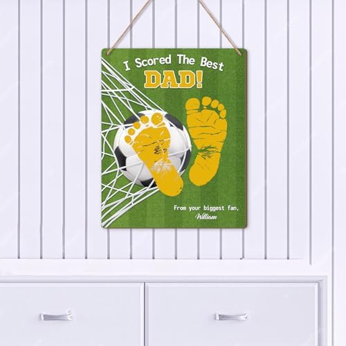 DIY Soccer Dad Footprint Art Sign Keepake