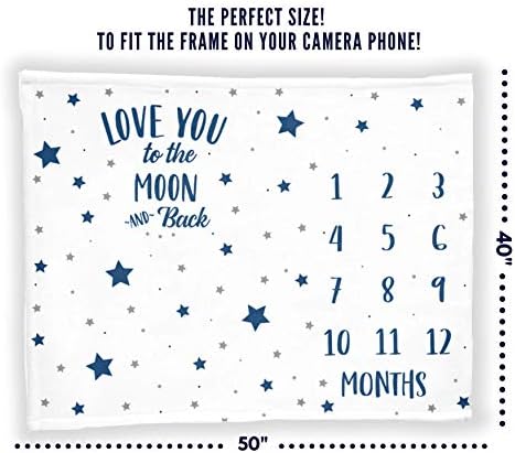 ELLO HOME BABY Monthly Milestone Blanket with 12 Stickers