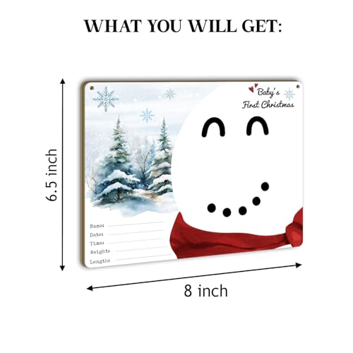 DIY Babys First Christmas Keepsake Sign with Orange Nose Snowman