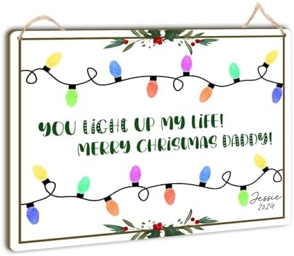 Daddy Handprint You Light Up My Life 6x8 Keepsake Sign