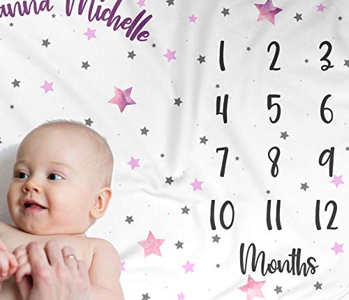 ELLO HOME BABY Milestone Blanket for Girl
