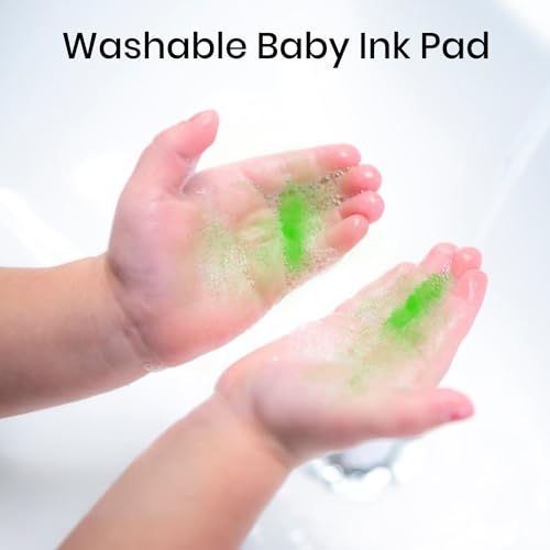Founabob 2PCS Green Ink Pad for Baby Hand Footprint 1