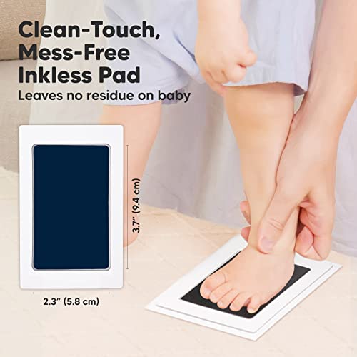 KeaBabies 4-Pack Inkless Hand Footprint Kit - Modern Sonogram Frame with Gift Box