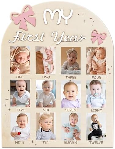Aukolass Bow First Year Photo Board Pink
