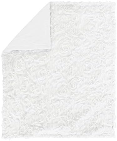 Sweet Jojo Designs White Floral Rose Swaddling Blanket