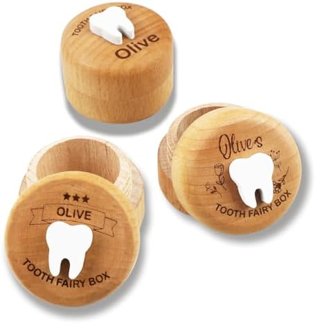 Thootyriaf Wooden Tooth Fairy Box with Engraved Name 1