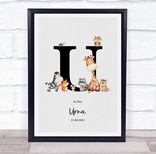 New Baby Birth Jungle Animals Initial Keypads Print