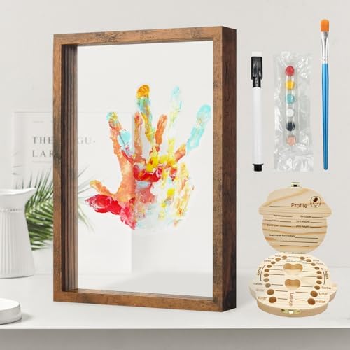 ADAJOEL Family Handprint Kit with Tooth Fairy Holder
