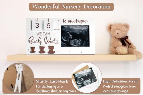 YLOVAN Baby Countdown Calendar Frame with Ultrasound Picture