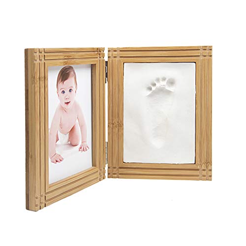 Babys Print Keepsake Desk Frame Kit - Safe Clay Hand Footprint Frame for Newborn