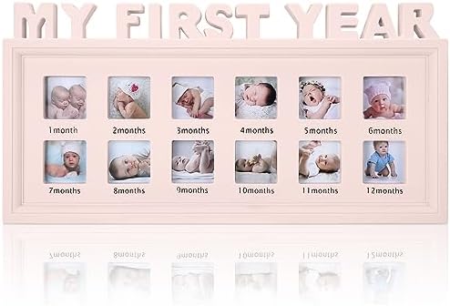 Thyle First Year Baby Picture Frame with Monthly Slots Pink