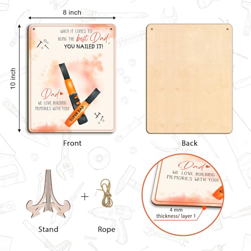 Custom Hammers Footprint Plaque for Dad - Handprint Art Craft Decor