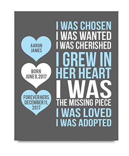 Adoption Paper Art Print Personalized Keepsake Gift