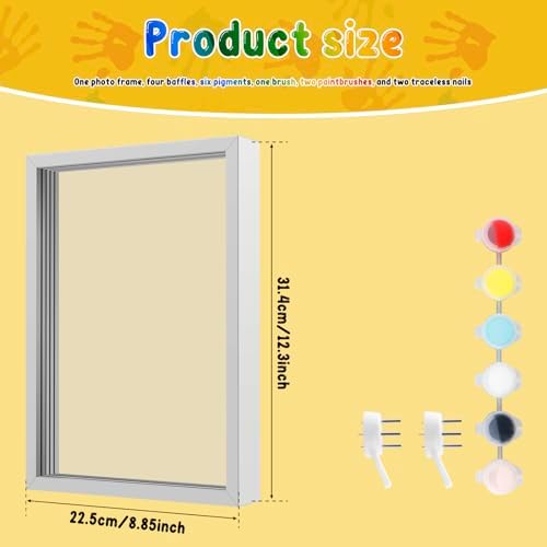 Clear Family Handprint Kit DIY Wooden Frame with 6 Paints