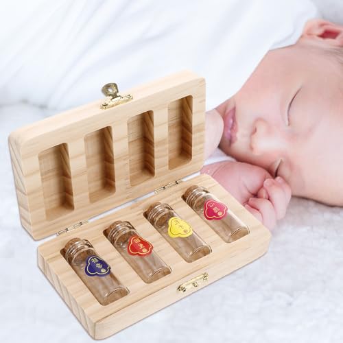 Abaodam Umbilical Cord Keepsake Box with 4 Bottles