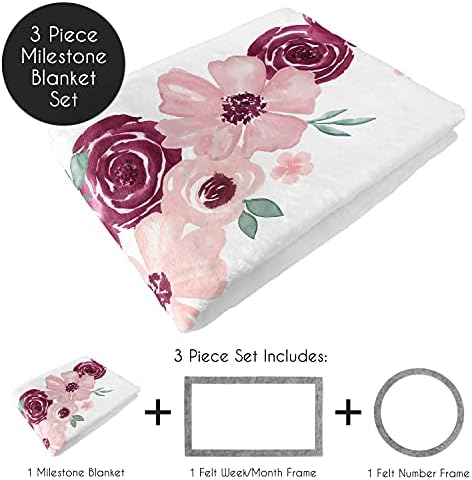 Sweet Jojo Designs Watercolor Floral Growth Mat Blanket