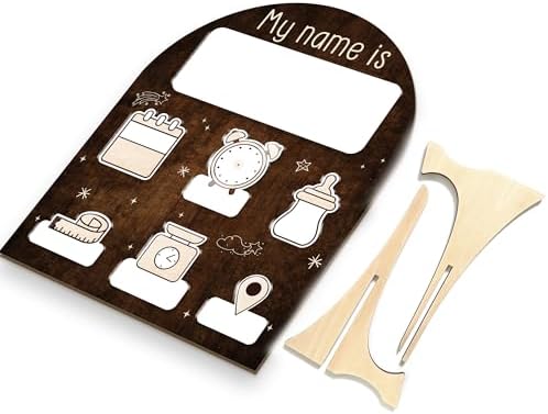 Mondily Baby Welcome Sign with Birth Stats