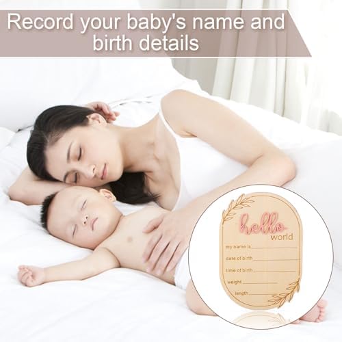 Gosknor Baby Announcement Sign Hello World Pink