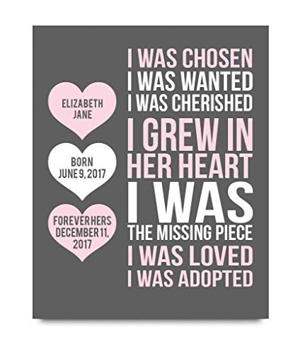 Adoption Paper Art Print Personalized Keepsake Gift