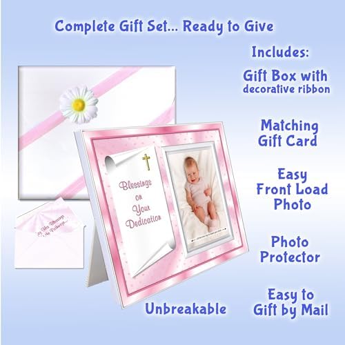 Baby Blessing Dedication Frame for Girl - Gift Boxed