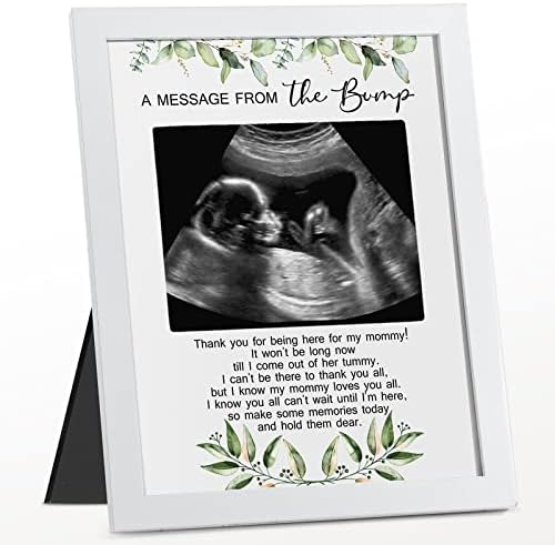Tatuo Sonogram Frame Baby Shower Keepsake Green Leaves