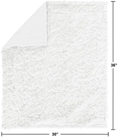 Sweet Jojo Designs White Floral Rose Swaddling Blanket