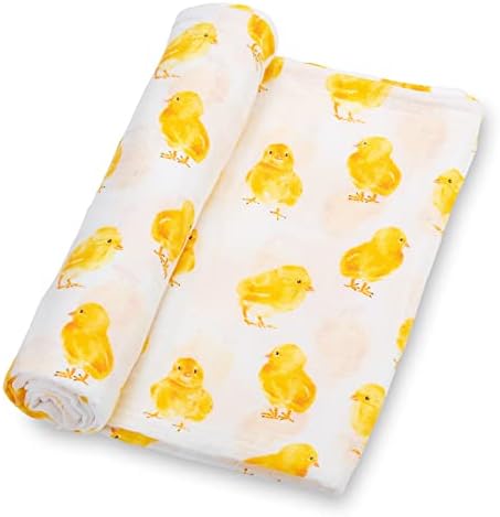 LollyBanks Swaddle Blanket - Chick Print 47x47 Inches