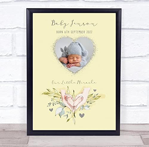 New Baby Yellow Heart Photo Keepsake Gift Print 1