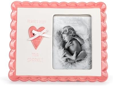 DEMDACO Pink Scalloped Keepsake Frame for Baby Girl