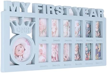 Tomotato First Year Baby Picture Frame 12 Month Keepsake Frame Blue