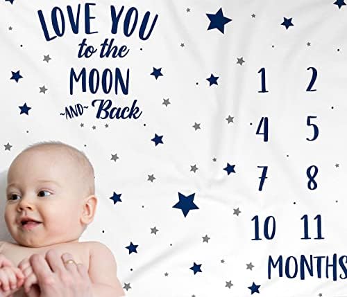 ELLO HOME BABY Monthly Milestone Blanket with 12 Stickers