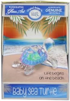Glass Baron Baby Sea Turtle Keepsake Box Blue