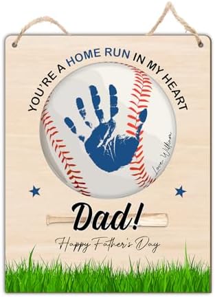 DIY Baseball Handprint Sign for Dad Keepsake Gift