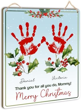 DIY Handprint Christmas Gift for Mom 8x10 Inches