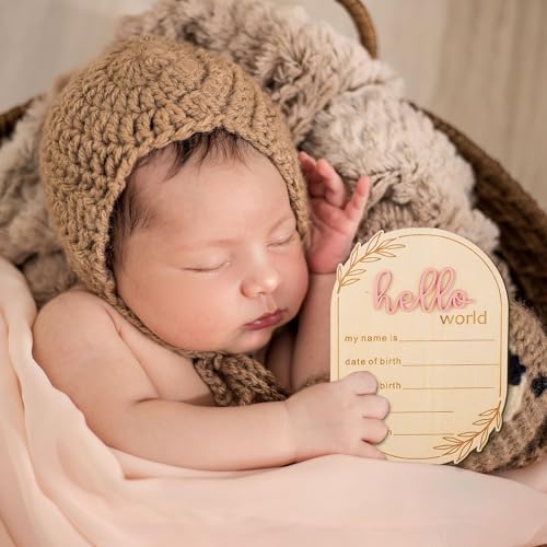 Gosknor Baby Announcement Sign Hello World Pink