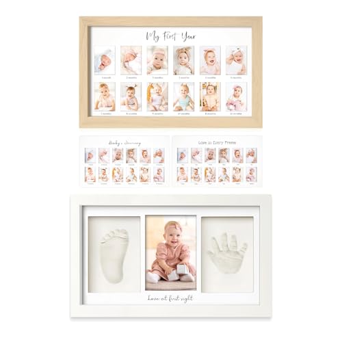 KeaBabies 12 Months Baby Photo Frame Kit - Duo Display