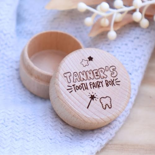 Personalized Wooden Tooth Fairy Box with Engraving