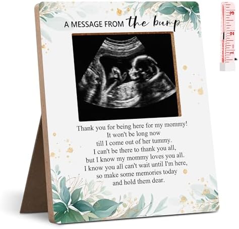 Hatzelou Baby Shower Sign Picture Frame with Green Floral Design