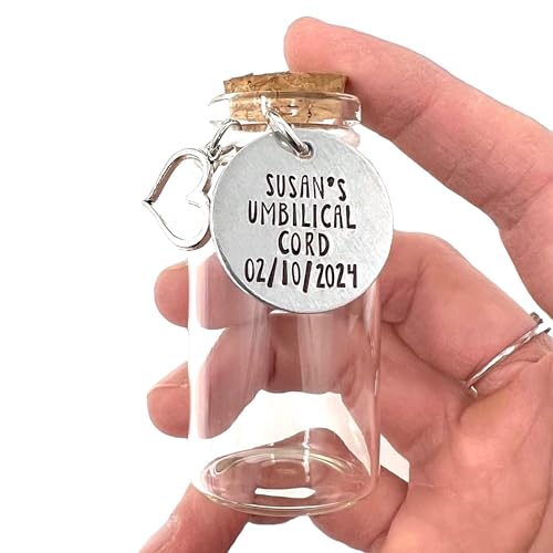 Umbilical Cord Keepsake Jar with Name and Date 1