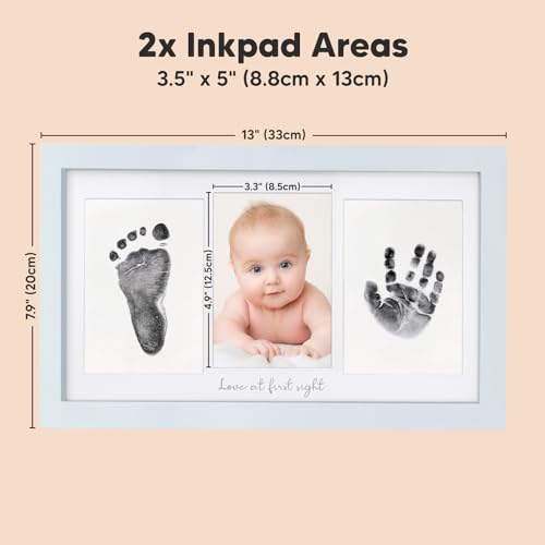 KeaBabies Inkless Hand Footprint Kit with Frame