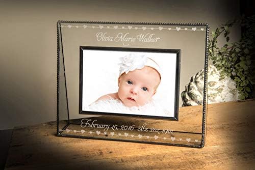 Baby Keepsake Frame Personalized 4x6 Clear Glass